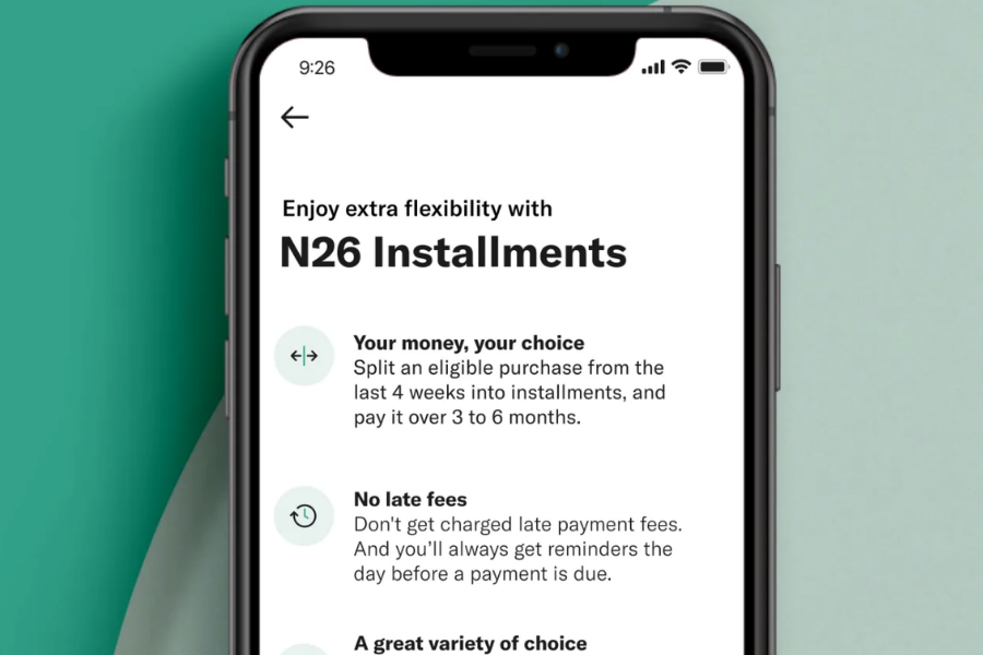 N26 propose le paiement fractionné rétroactif