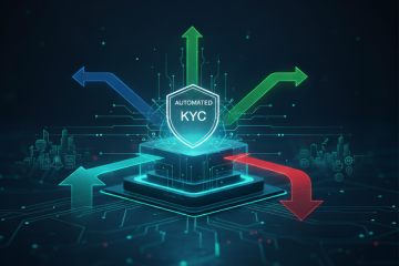 Image abstraite symbolisant un processus de KYC automatisé