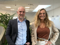 Sébastien Zecchini, CEO de Valiuz, et Sandrine Clion, DG d’Imediacenter