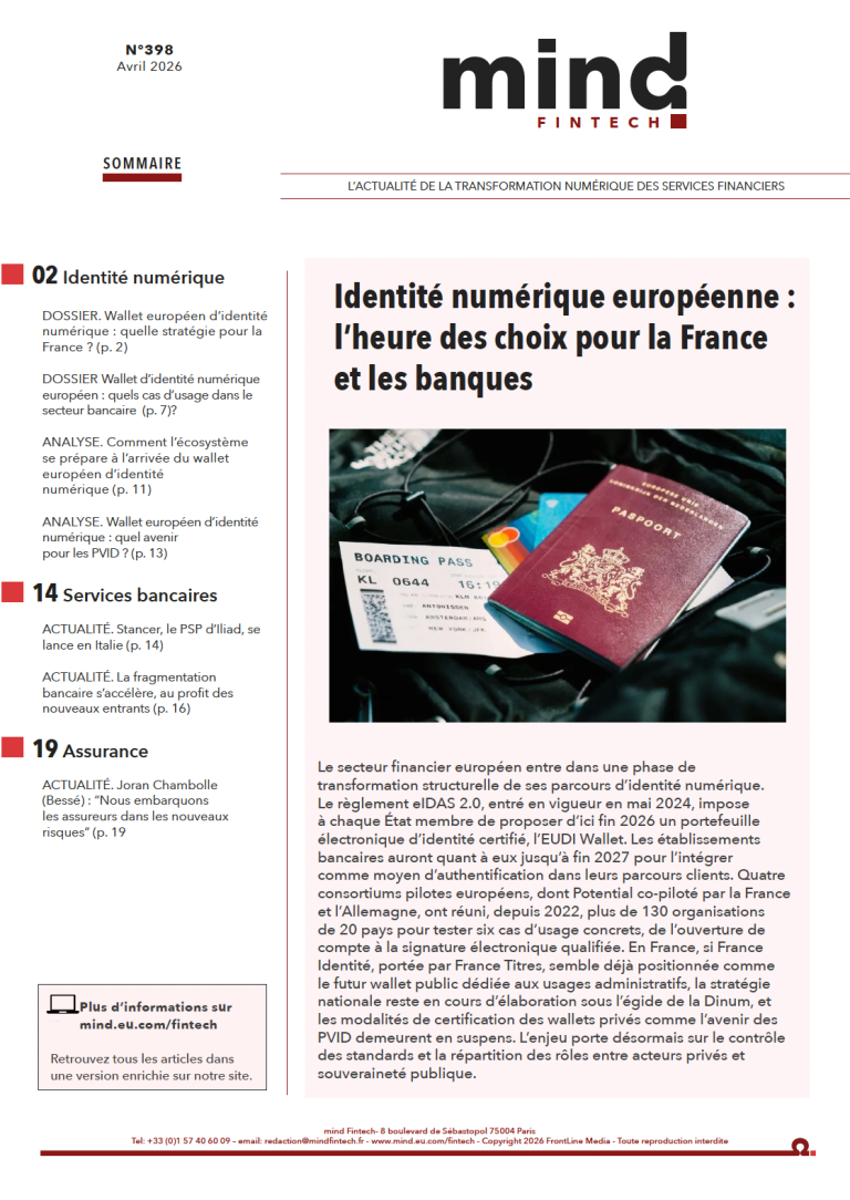 Image à la une de l'article La lettre mind Fintech n°398
