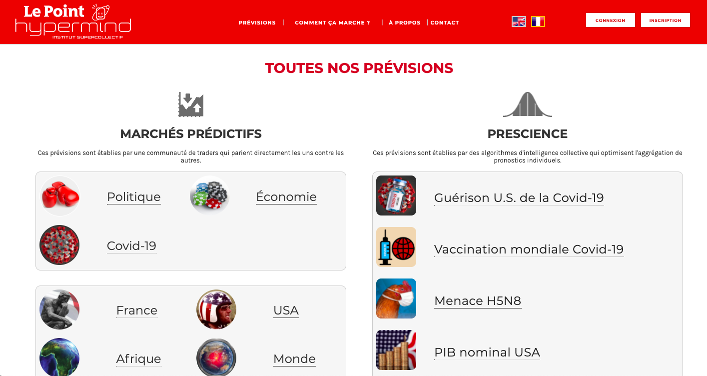 Hypermind Le Point propose une plateforme de paris en ligne sur l'actualité avec ...