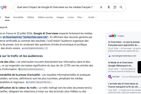 Image à la une de l'article AI Overviews en France : des baisses de trafic disparates à attendre dans Google Search et des alternatives à développer chez les éditeurs médias