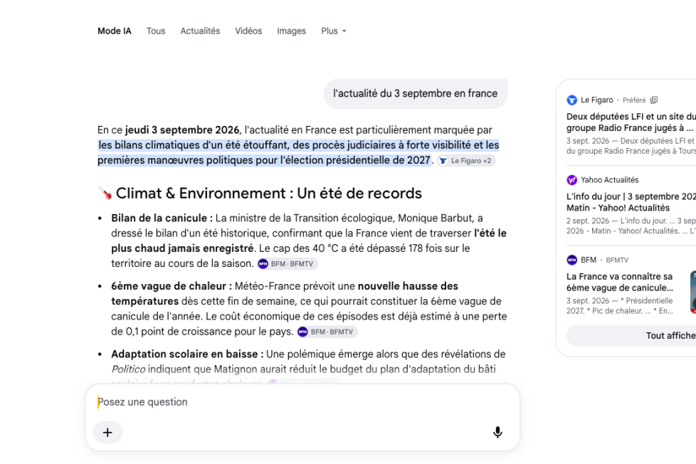 Image à la une de l'article Déploiement de Google AI Overviews en France : -19% de trafic pour les sites web des médias en août 2026