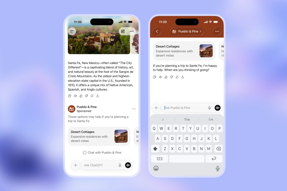 Image à la une de l'article En amont de son IPO, OpenAI teste la publicité sur ChatGPT aux USA